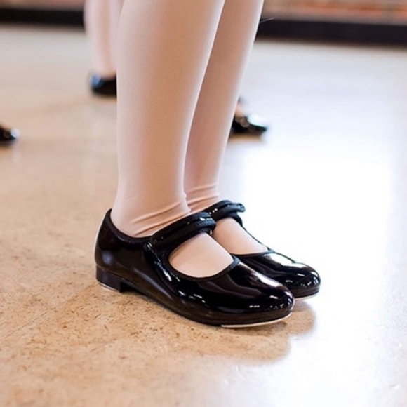 Dance Class Tap Shoes Black Size 9.5 Toddler - Picture 2 of 6